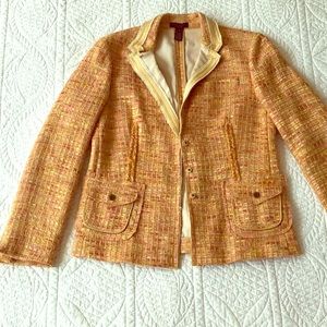 J Crew cotton linen tweed jacket